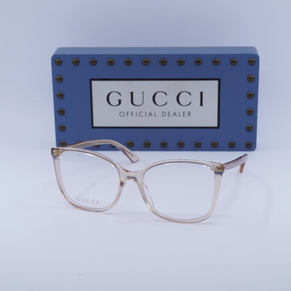 Gucci GG0026O 013 Square Eyeglasses 53mm - Nude